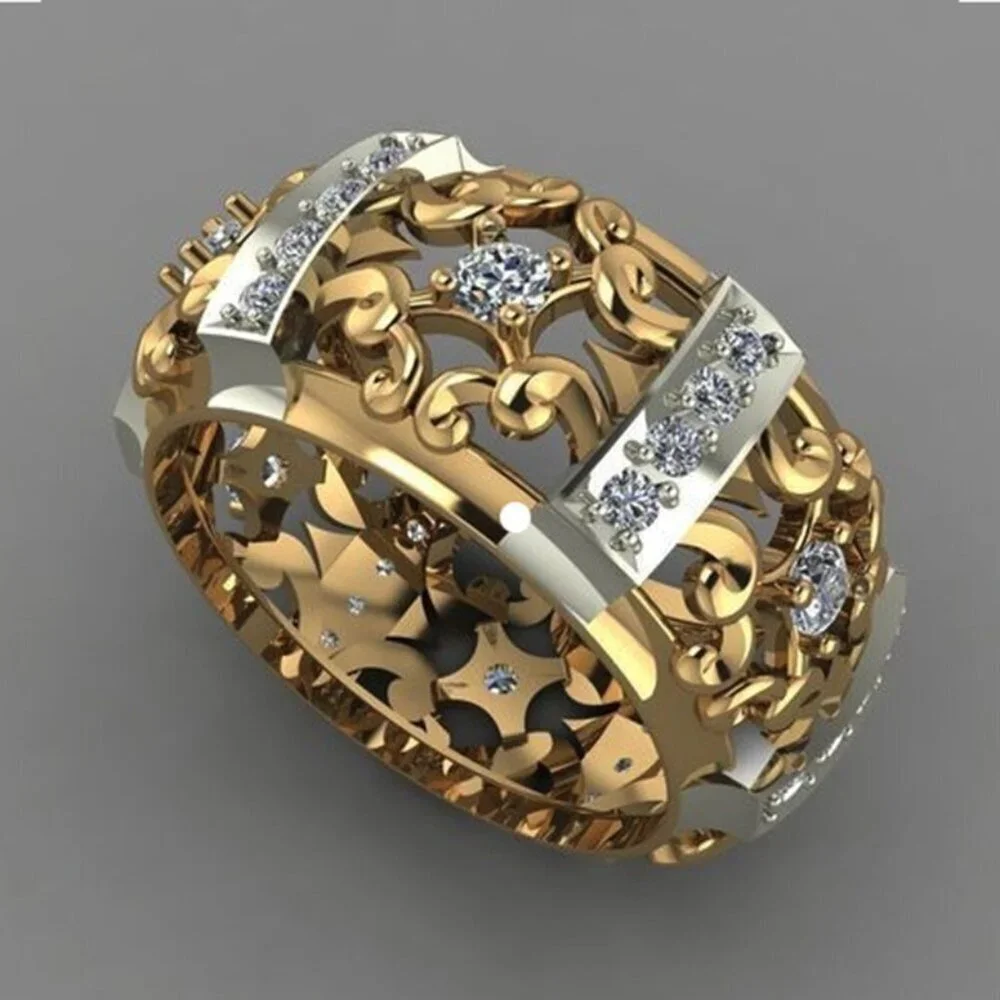 😍LIMITED EDITION 14K Gold Hollow Flower Pattern Ring for Women, F024_3